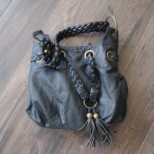 Vintage Black Genuine Leather Cowgirl Purse